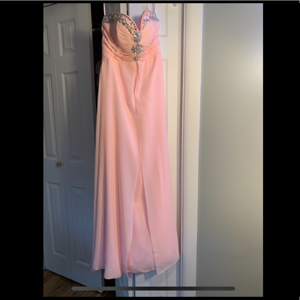 Strapless Pink Prom Dress